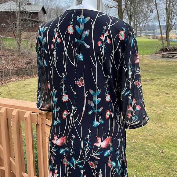 Floral & butterfly boho midi dress L - Picture 5 of 12